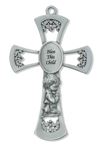 Praying Boy Baptism Wall Cross